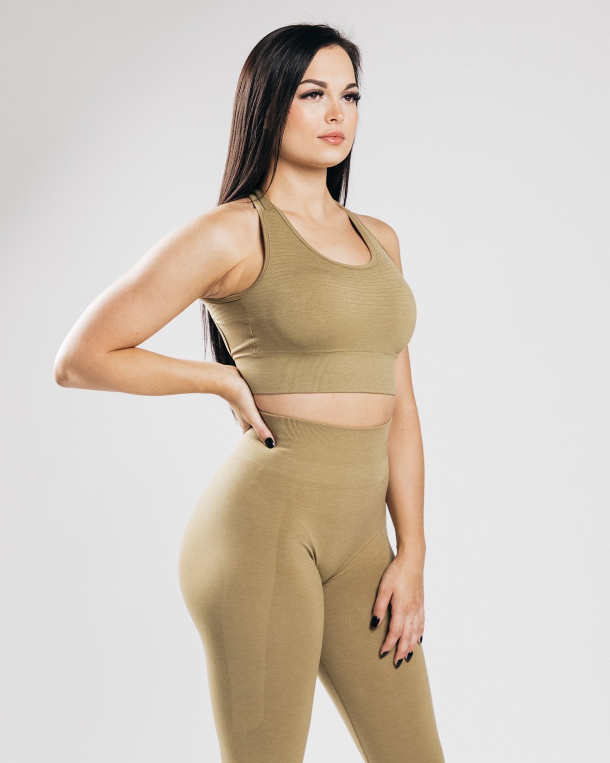 Alphalete High-Impact Seamless Sports Bra Złote | 63159-GKSM