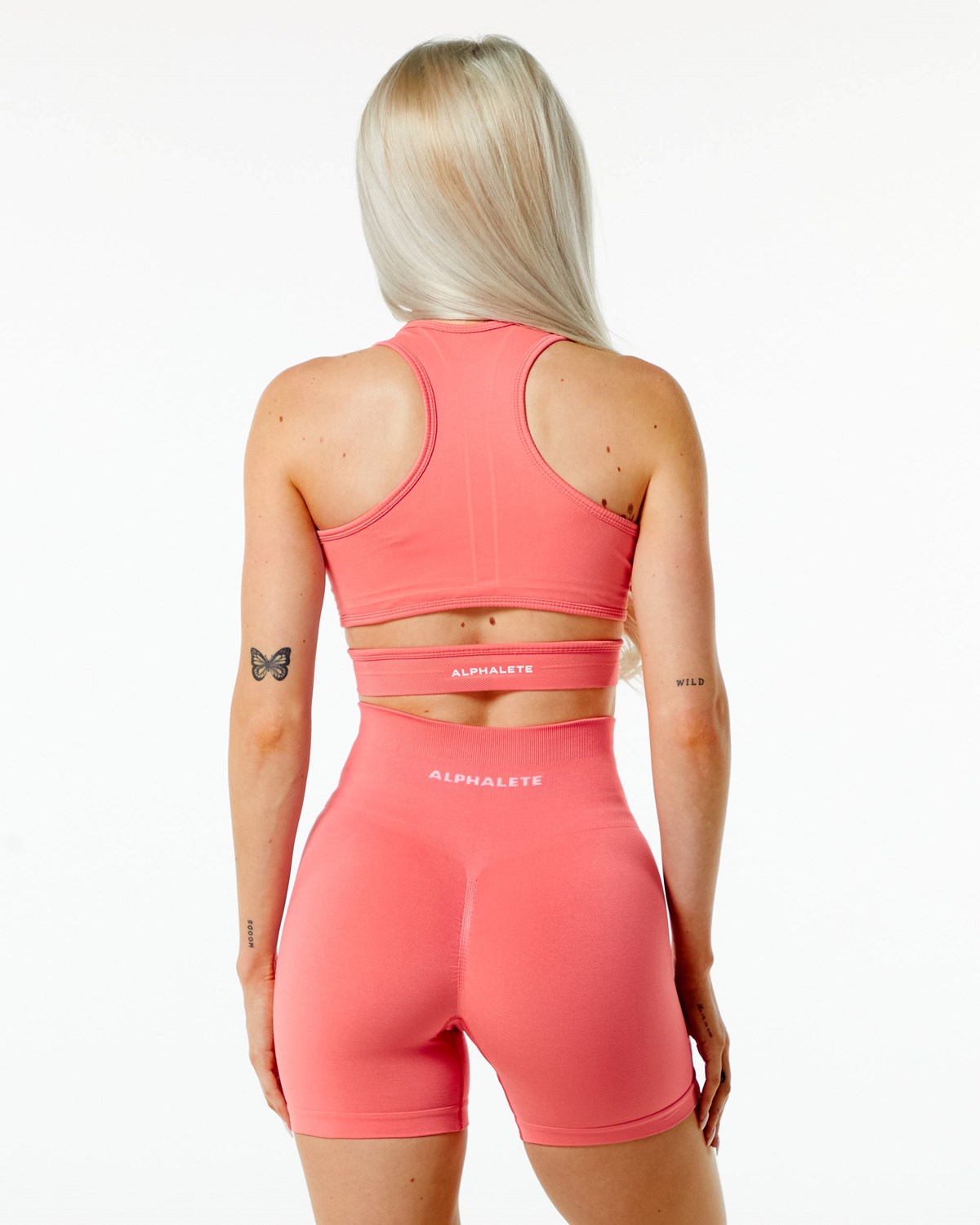 Alphalete High-Impact Seamless Sports Bra Różowe | 70915-YCUK