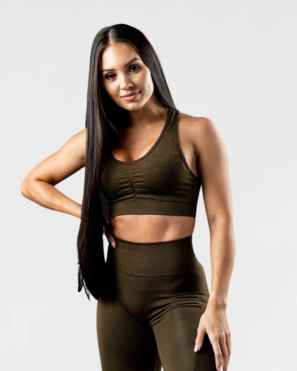 Alphalete High-Impact Seamless Sports Bra Canteen | 98163-DMRI