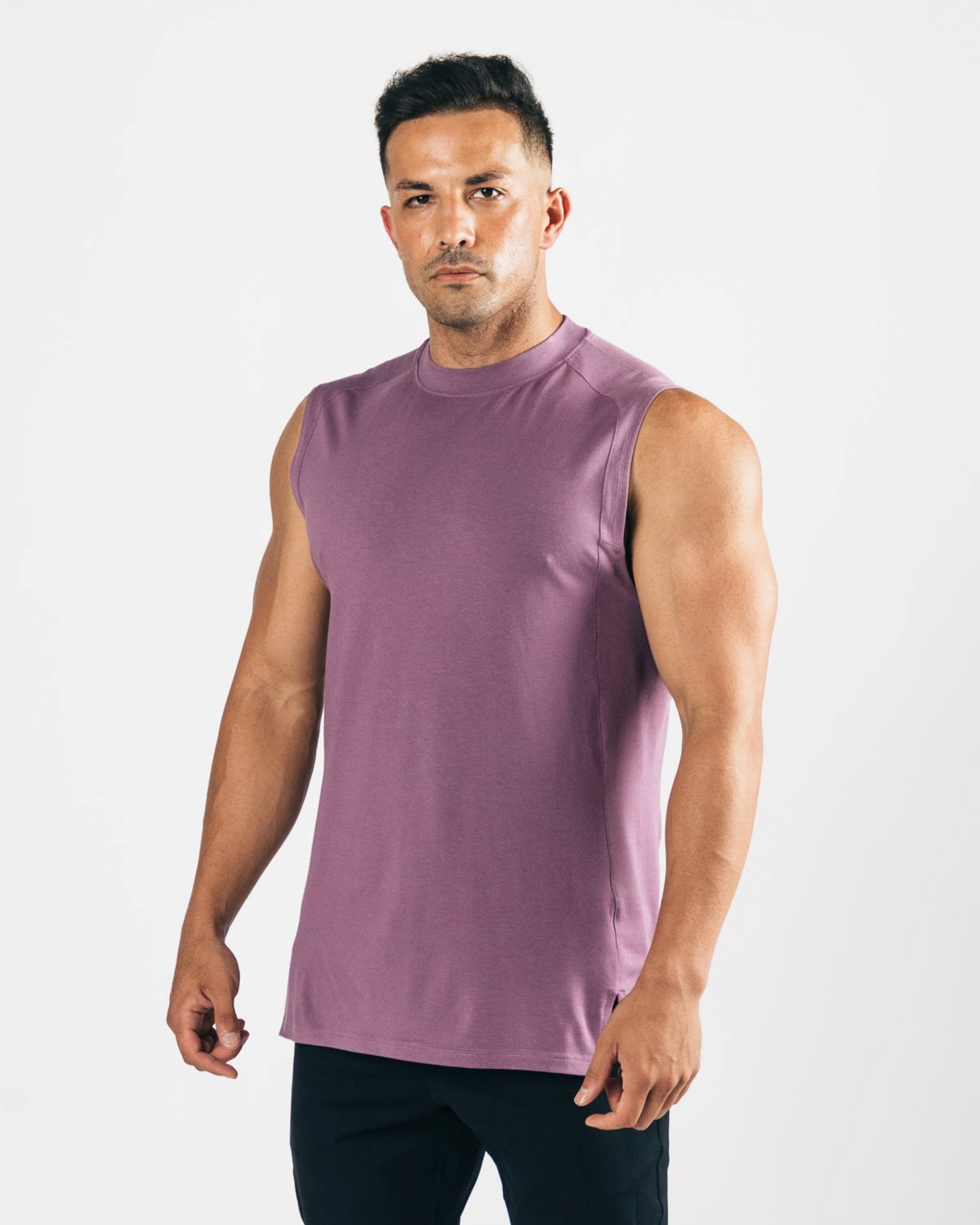 Alphalete High-Neck Premium Cutoff Czarne | 61732-WHKN