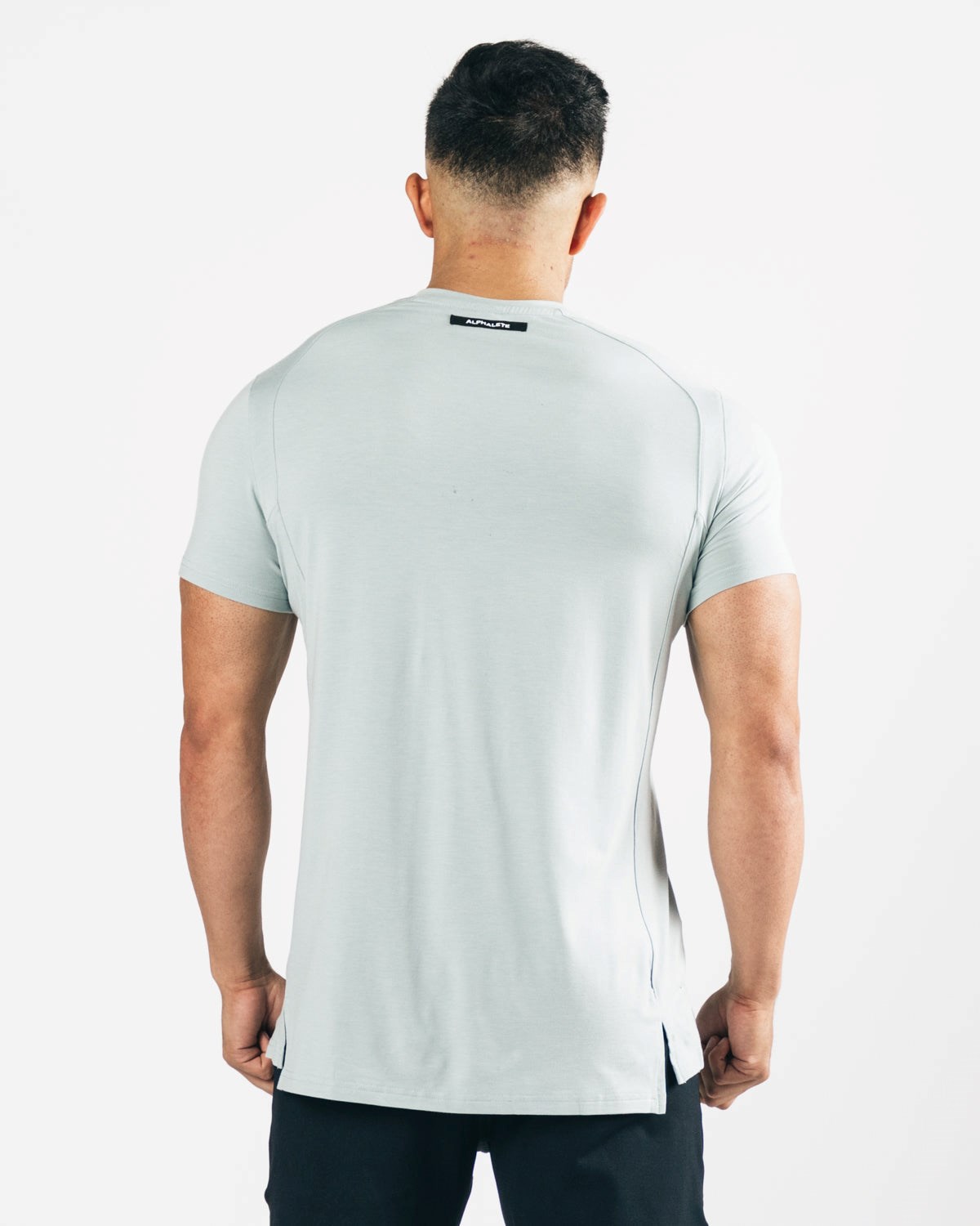 Alphalete High-Neck Premium Krótkie Sleeve North Shore | 46319-HIPS