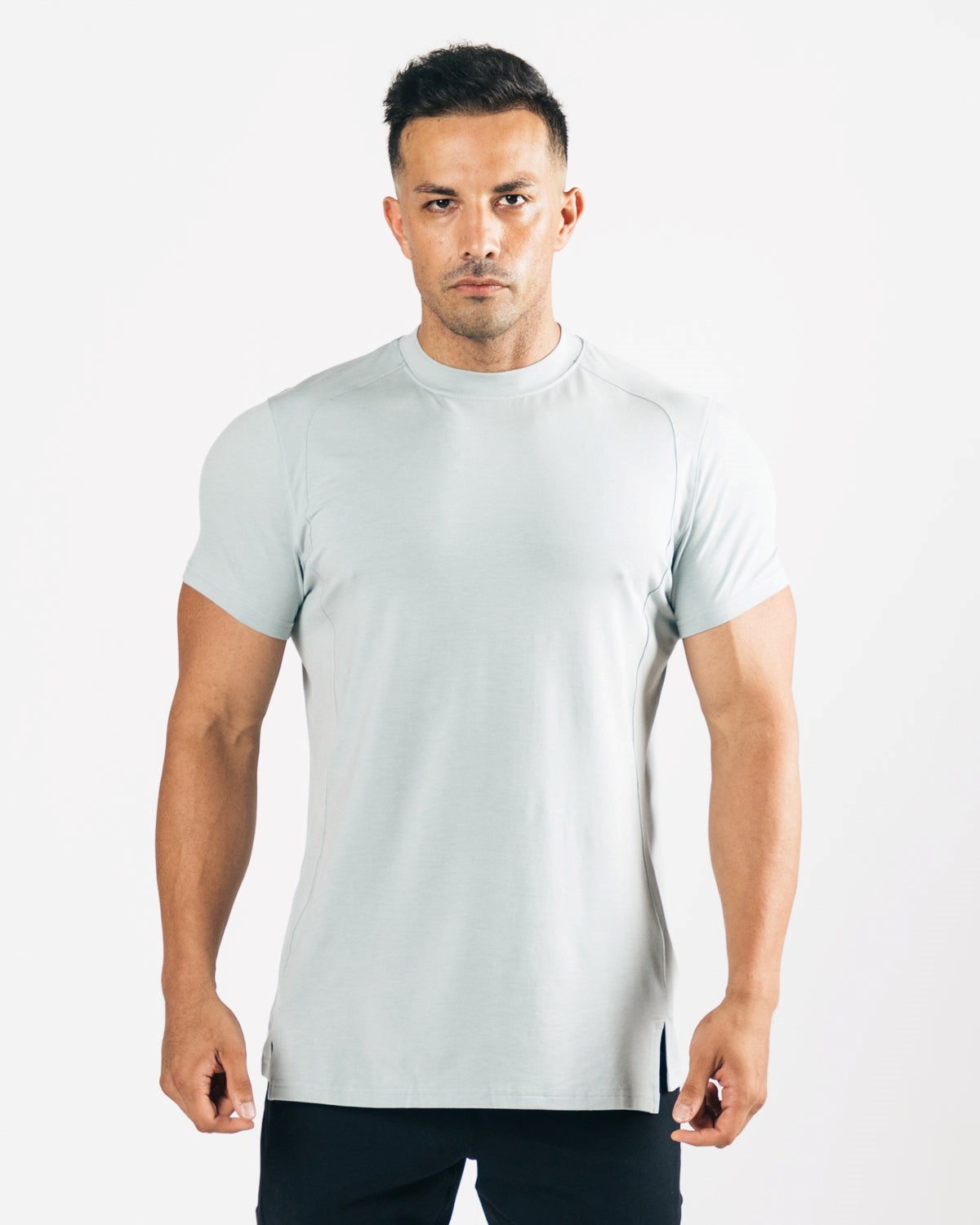 Alphalete High-Neck Premium Krótkie Sleeve North Shore | 46319-HIPS