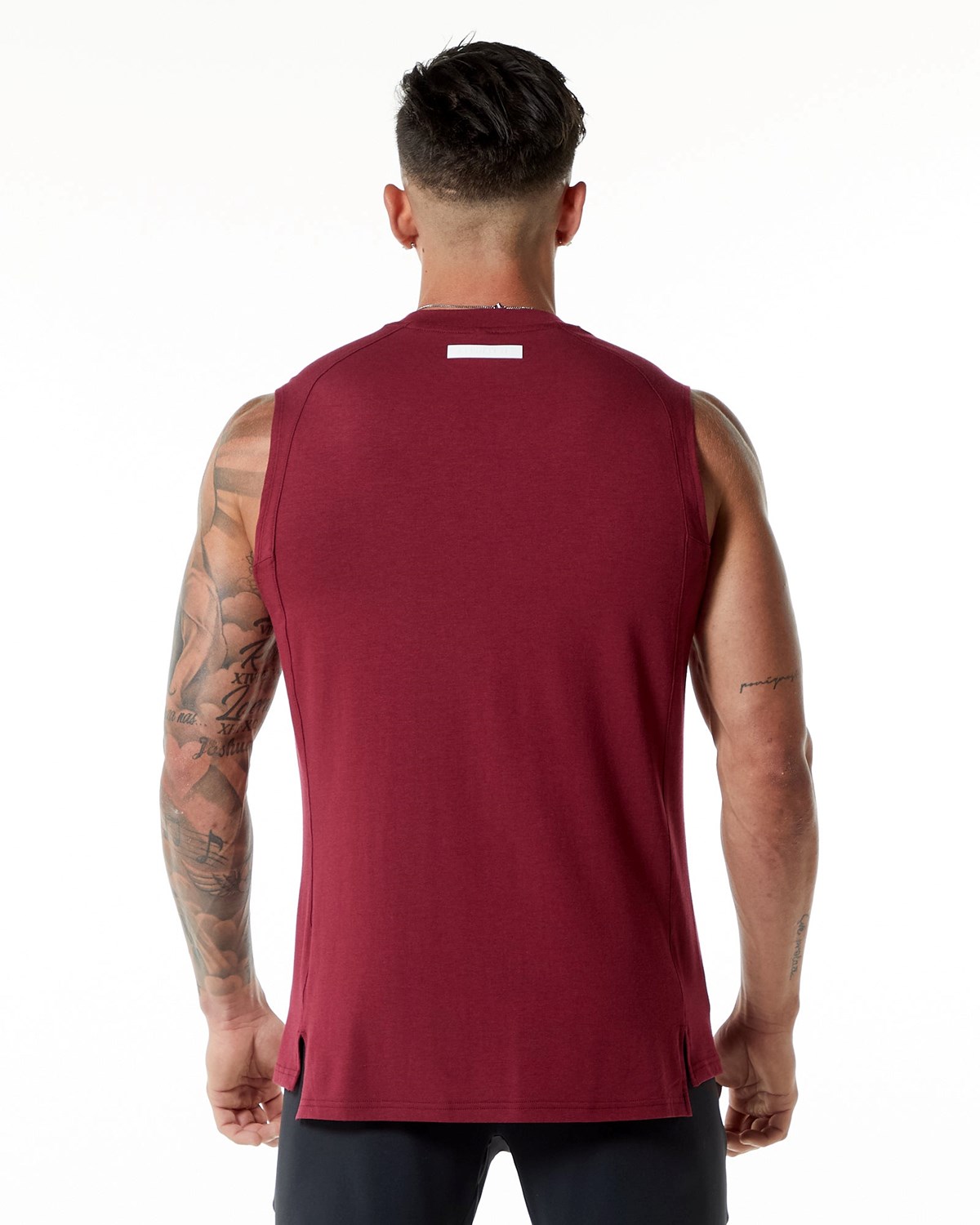 Alphalete High-Neck Premium Tank Czerwone | 25970-OGAB