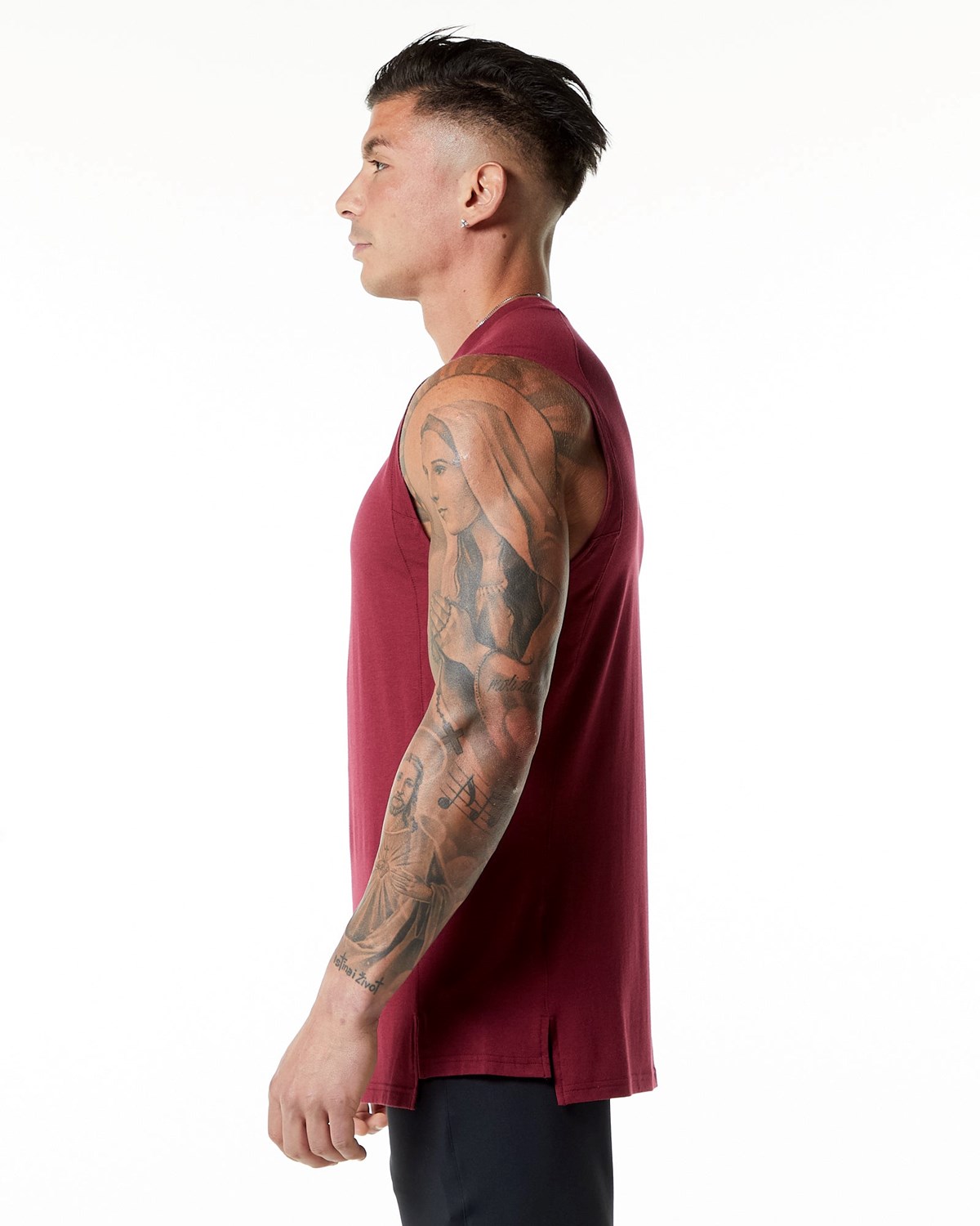 Alphalete High-Neck Premium Tank Czerwone | 25970-OGAB