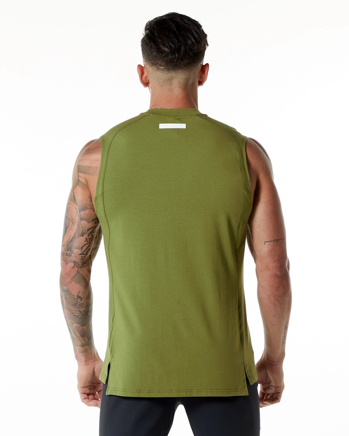 Alphalete High-Neck Premium Tank Zielone | 73041-NIYU