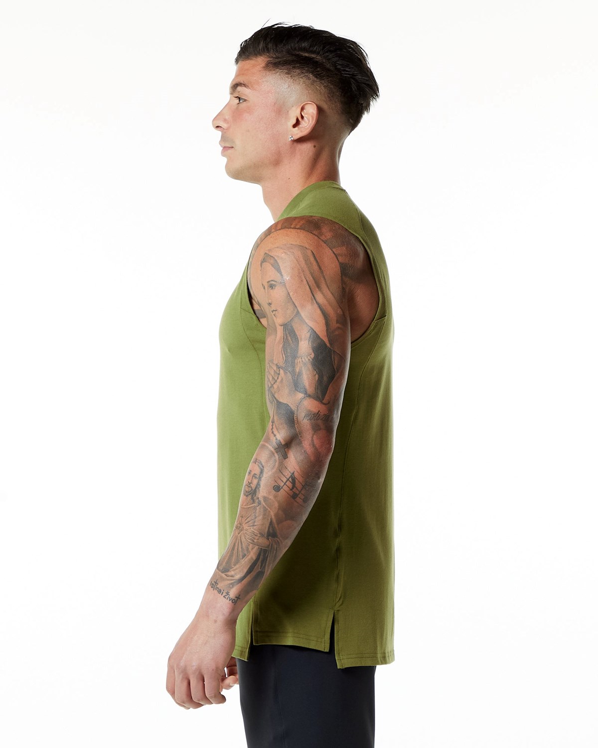 Alphalete High-Neck Premium Tank Zielone | 73041-NIYU