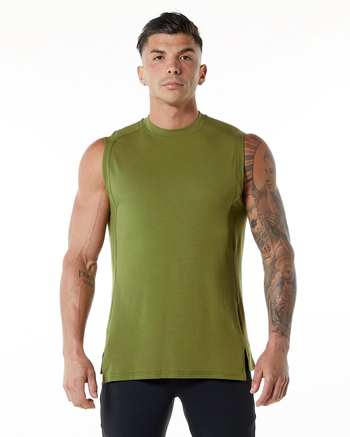 Alphalete High-Neck Premium Tank Zielone | 73041-NIYU