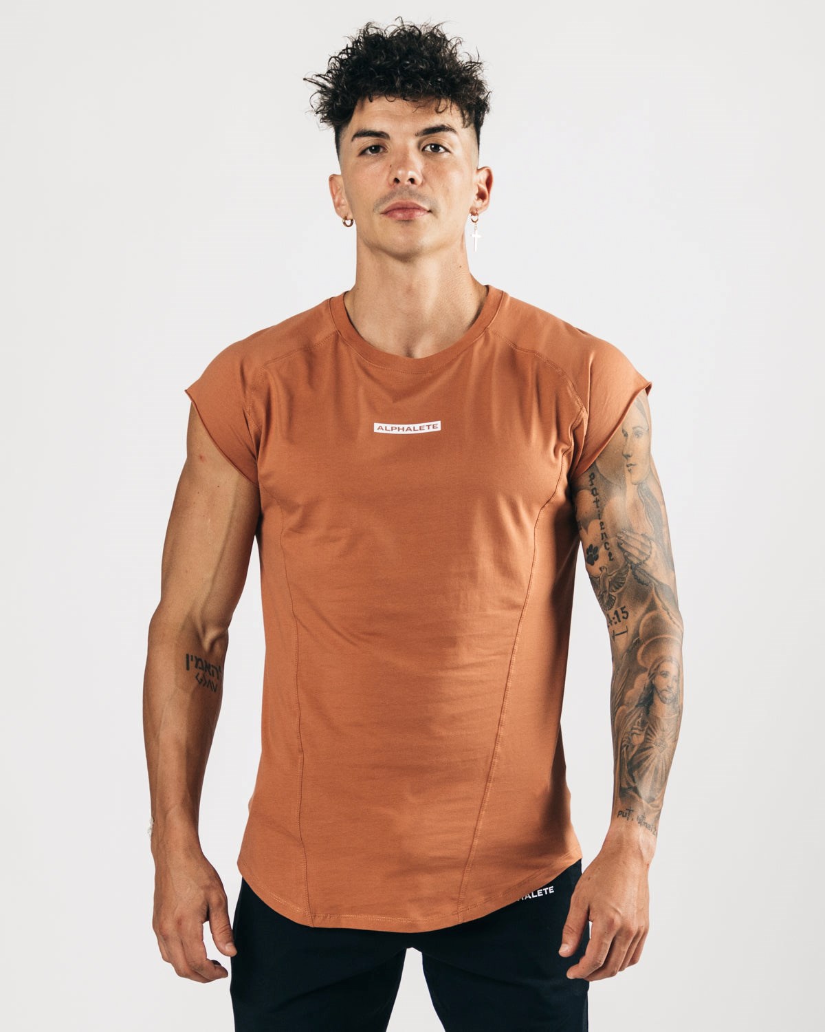 Alphalete High Performance Bez Rękawów Tee Clay | 09621-RISW