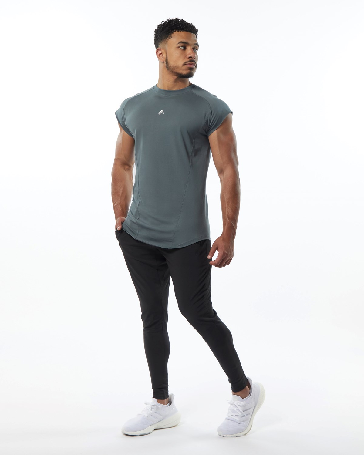 Alphalete High Performance Bez Rękawów Tee Szare | 16290-RKYS