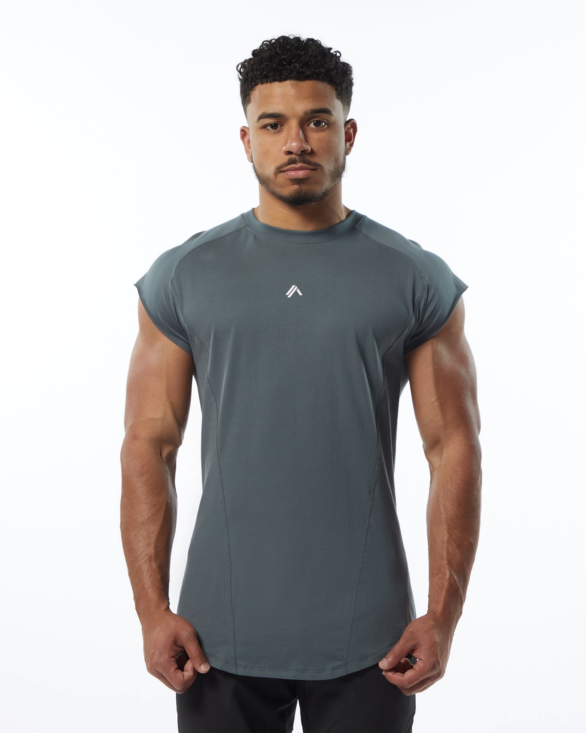 Alphalete High Performance Bez Rękawów Tee Szare | 16290-RKYS