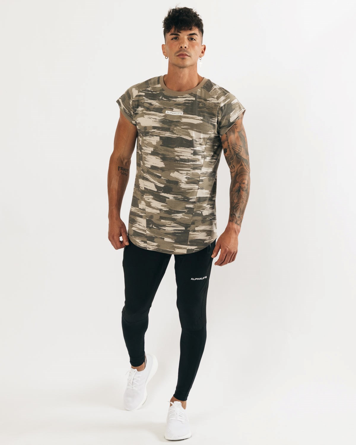 Alphalete High Performance Bez Rękawów Tee Camo | 23814-NTMS