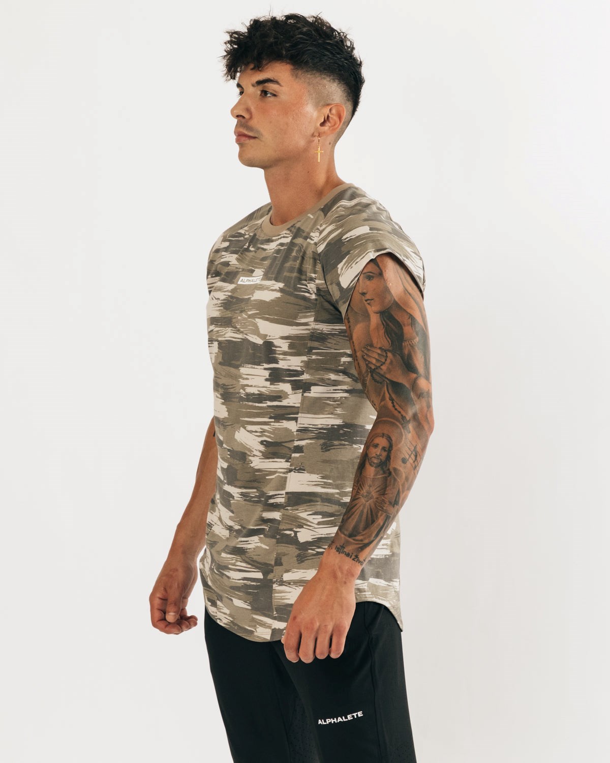 Alphalete High Performance Bez Rękawów Tee Camo | 23814-NTMS