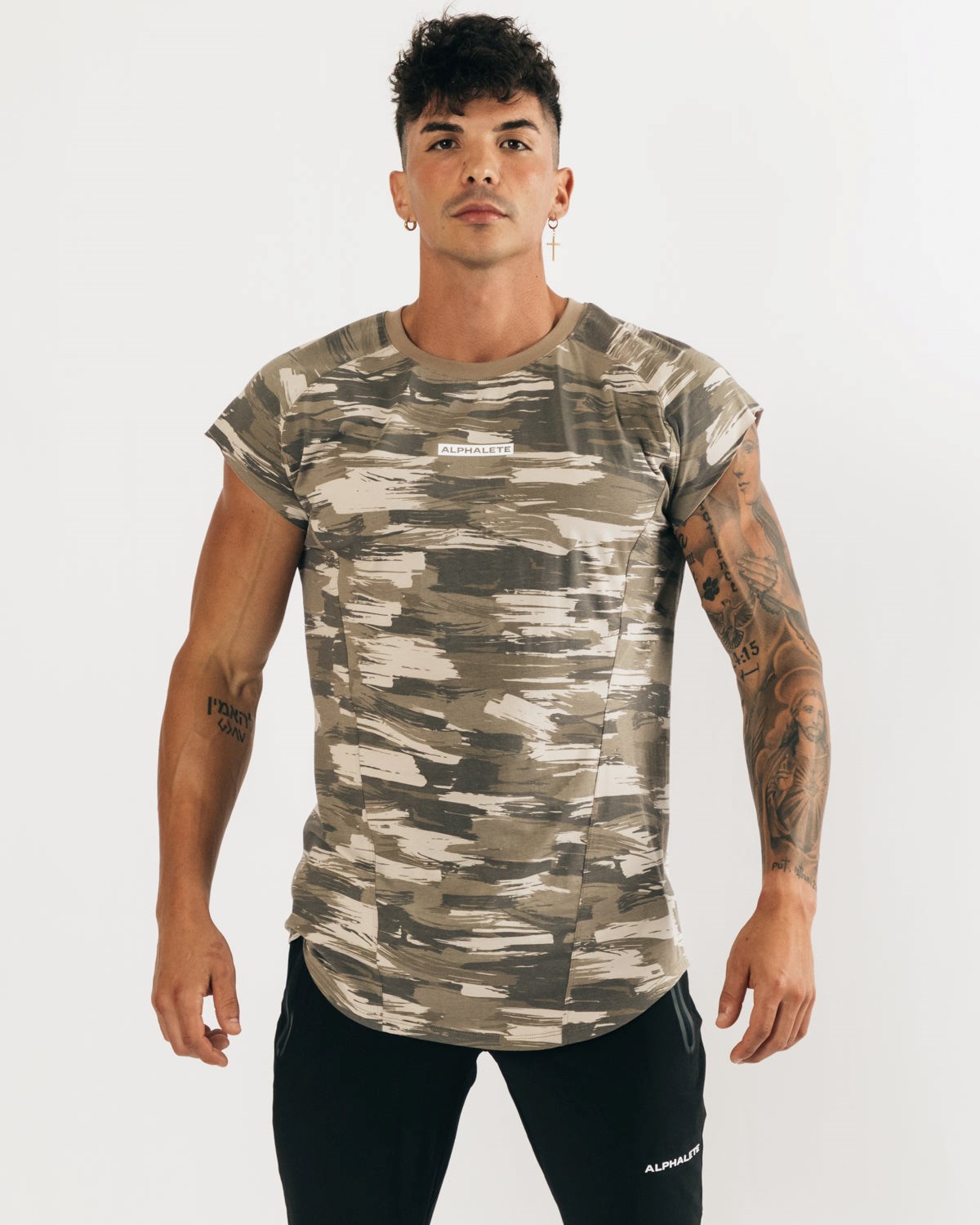 Alphalete High Performance Bez Rękawów Tee Camo | 23814-NTMS