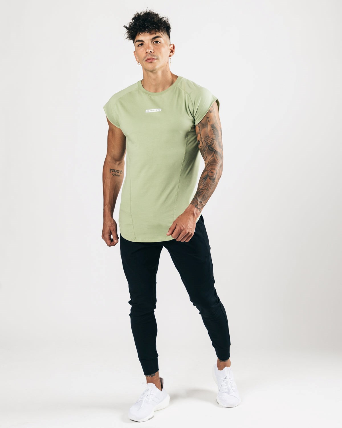 Alphalete High Performance Bez Rękawów Tee Meadow | 60834-WEBQ