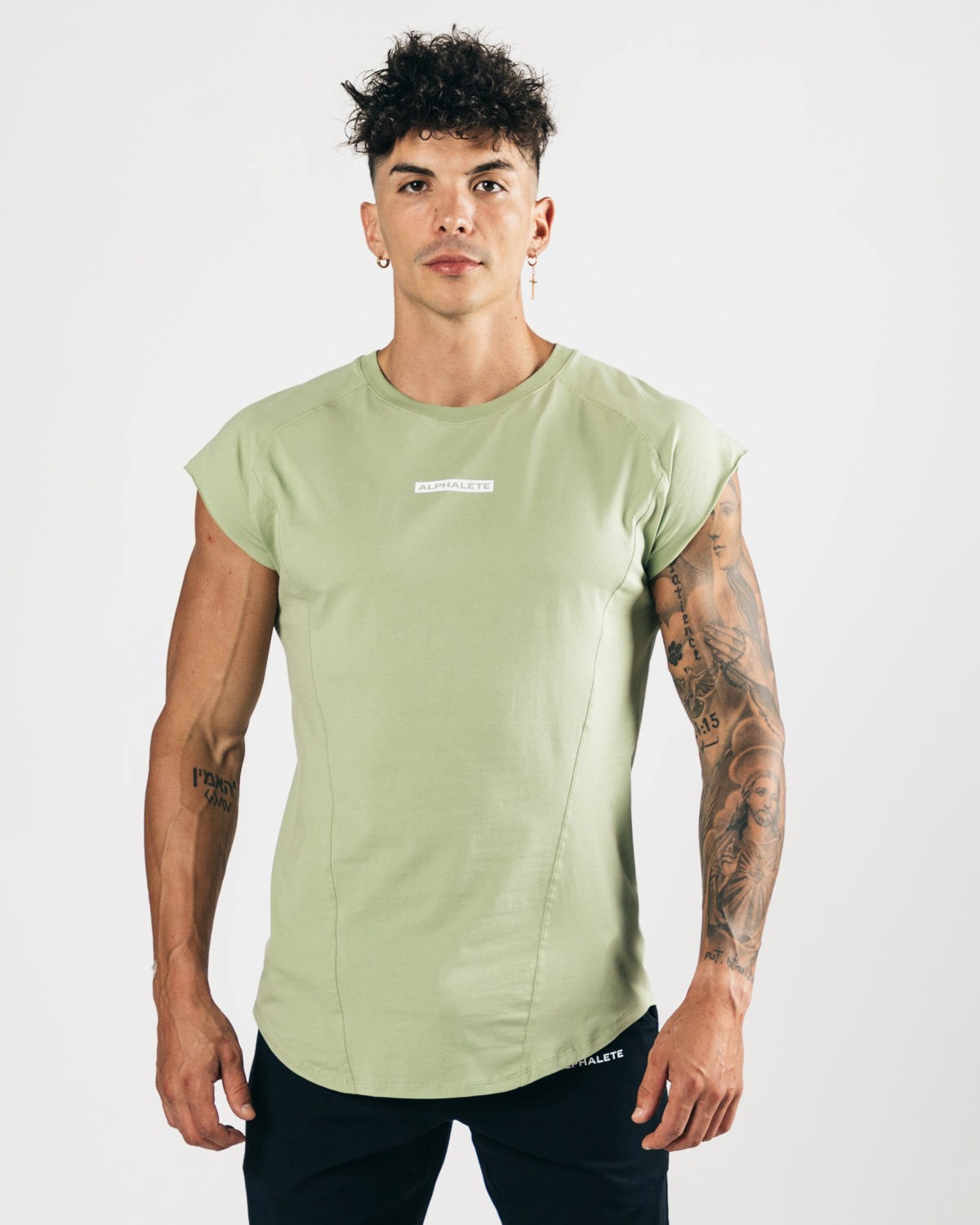 Alphalete High Performance Bez Rękawów Tee Meadow | 60834-WEBQ