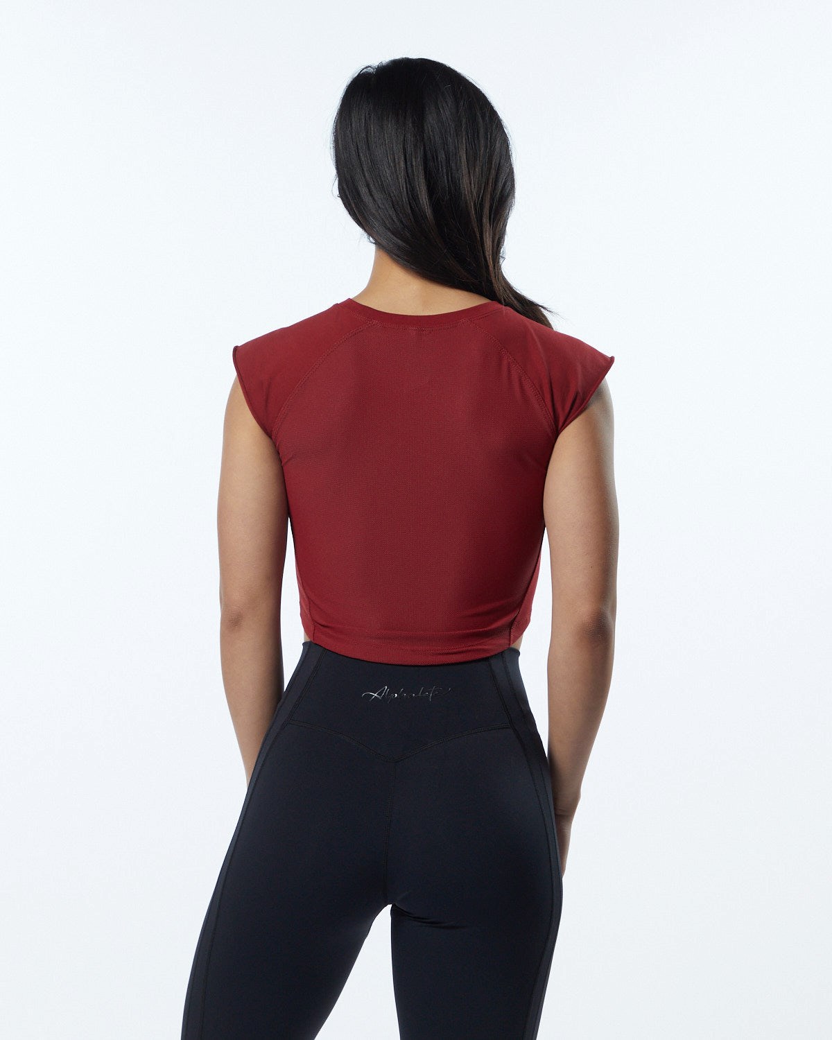 Alphalete High Performance Krótkie Sleeve Crop Tee Czerwone | 25786-QZOA