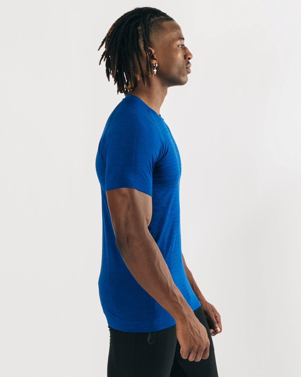 Alphalete High Performance Seamless Krótkie Sleeve Tee Niebieskie | 14693-BIRL