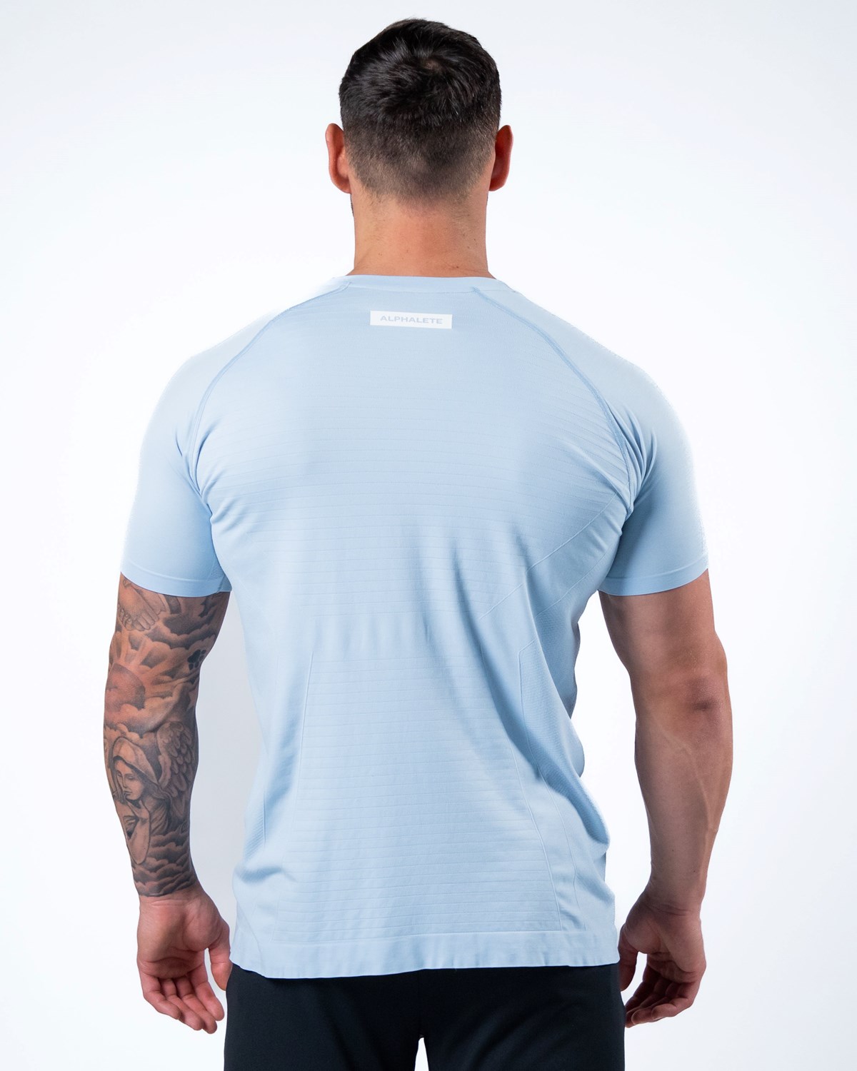 Alphalete High Performance Seamless Krótkie Sleeve Tee Niebieskie | 27603-RGOQ