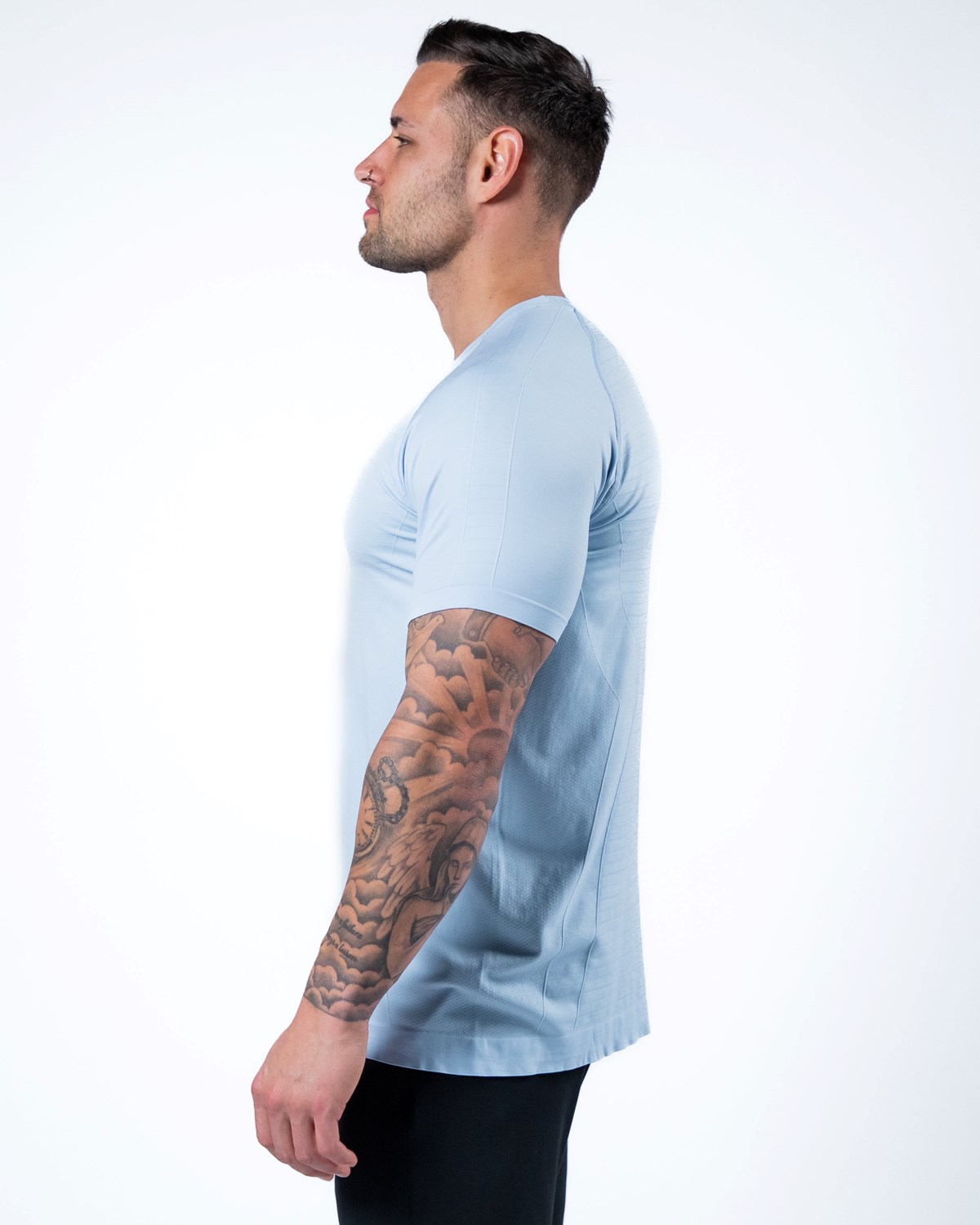 Alphalete High Performance Seamless Krótkie Sleeve Tee Niebieskie | 27603-RGOQ