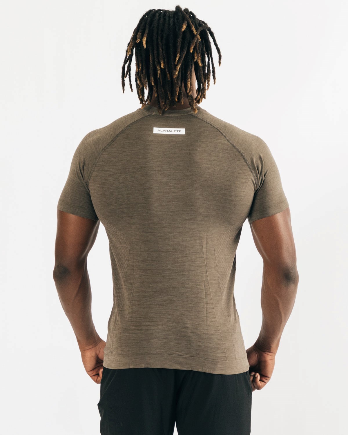 Alphalete High Performance Seamless Krótkie Sleeve Tee Mocha | 47530-HYJU