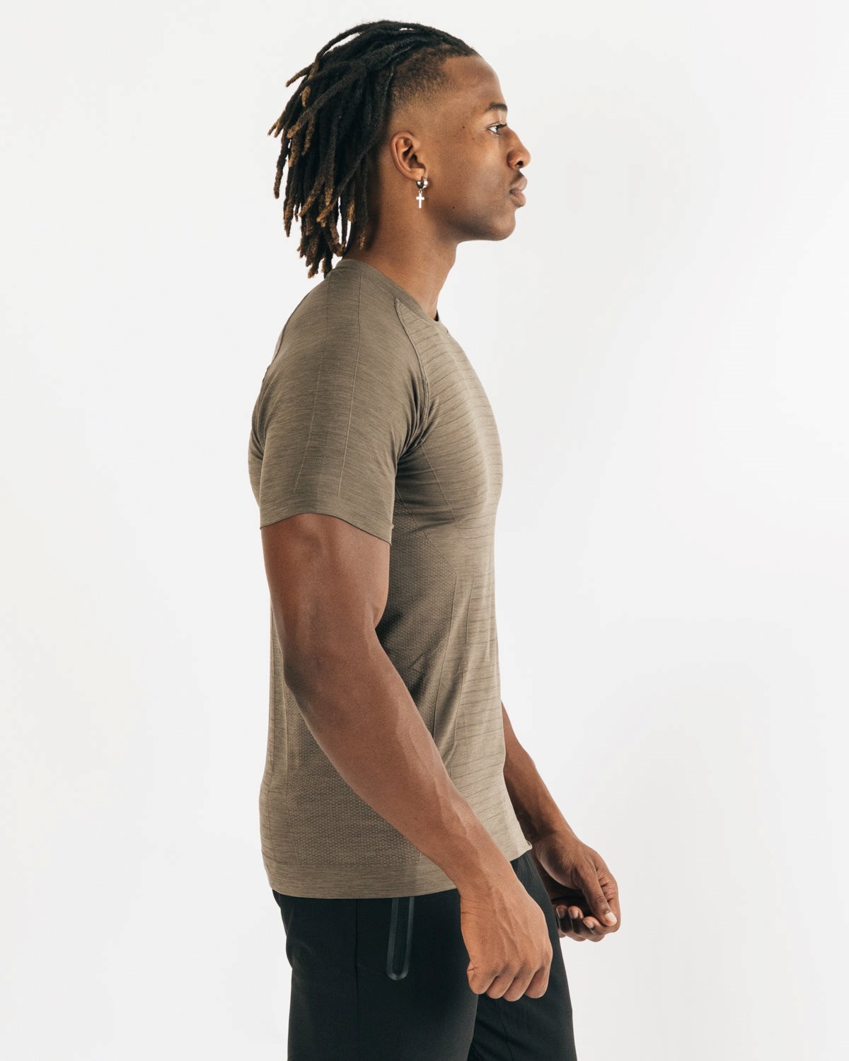 Alphalete High Performance Seamless Krótkie Sleeve Tee Mocha | 47530-HYJU