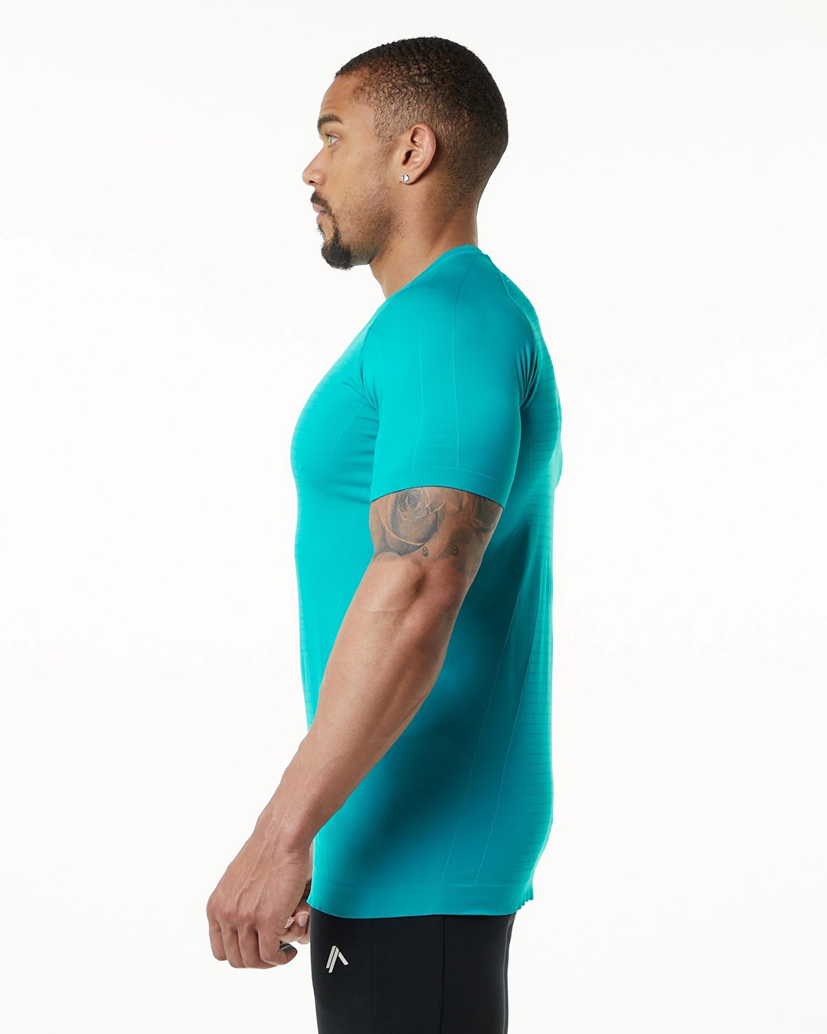 Alphalete High Performance Seamless Krótkie Sleeve Tee Ocean | 48175-NIHT