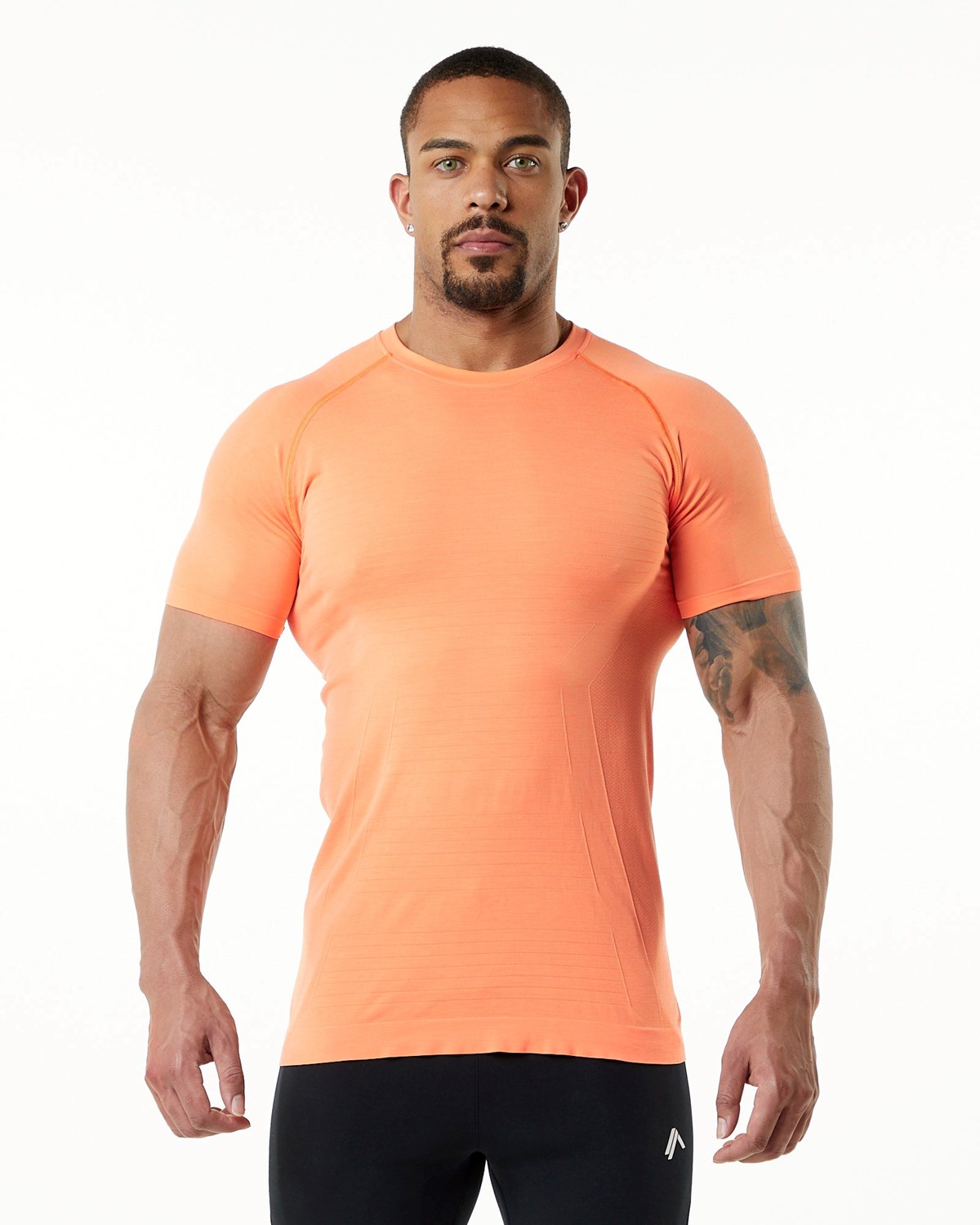 Alphalete High Performance Seamless Krótkie Sleeve Tee Faded Day Tripper | 49513-YFGH