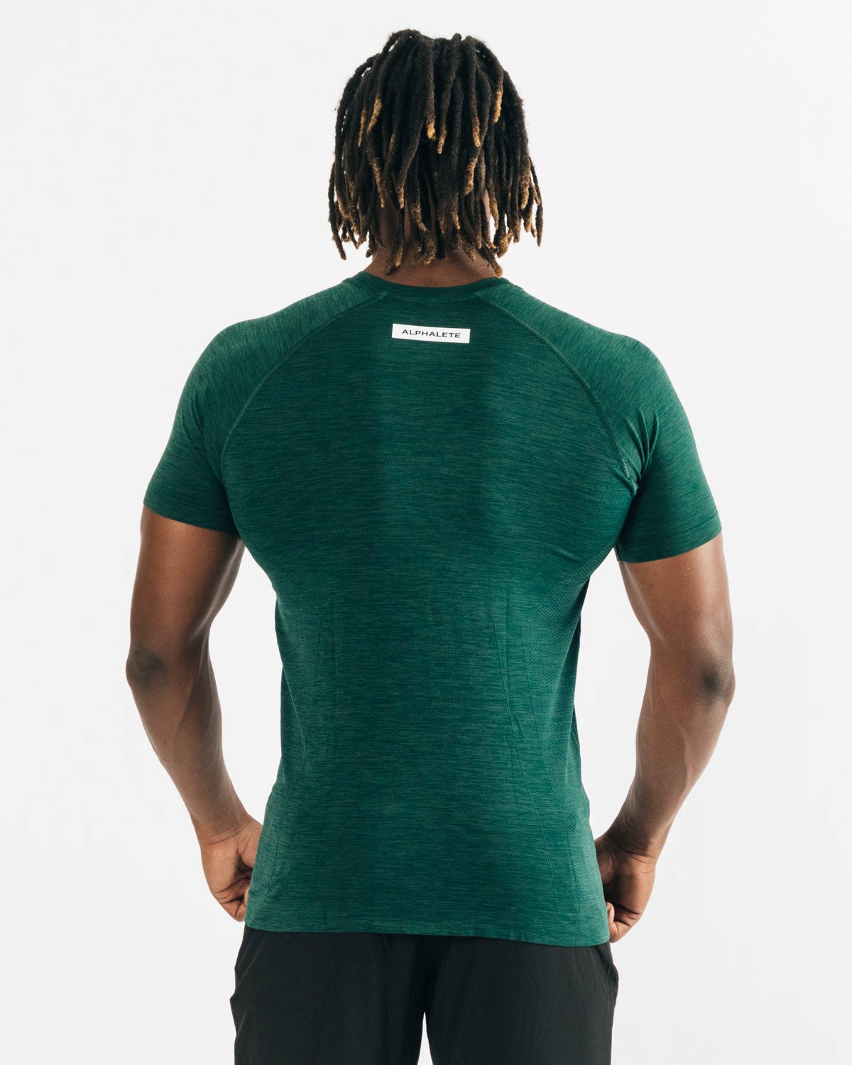 Alphalete High Performance Seamless Krótkie Sleeve Tee Darkest Pine | 54379-NQVW