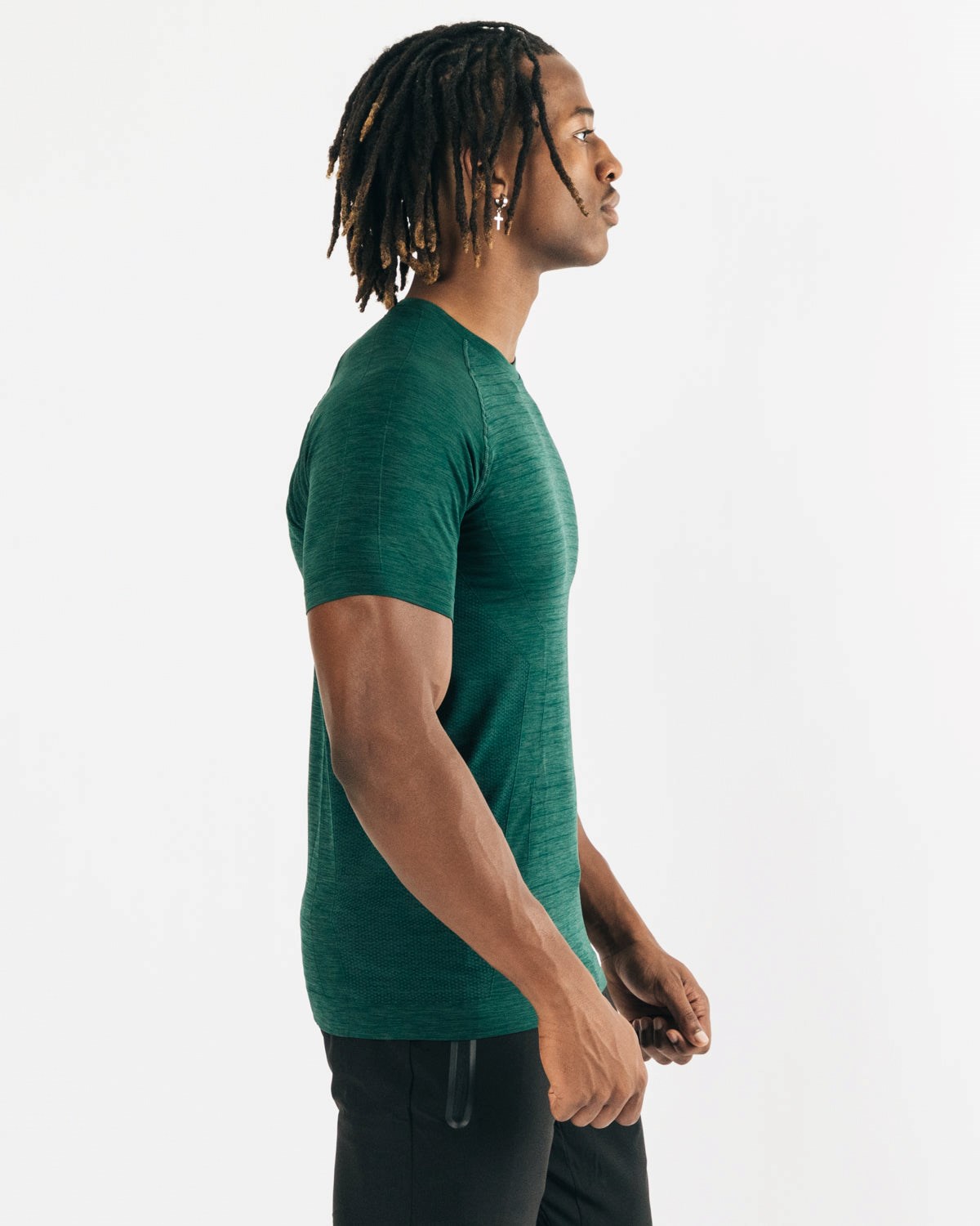 Alphalete High Performance Seamless Krótkie Sleeve Tee Darkest Pine | 54379-NQVW