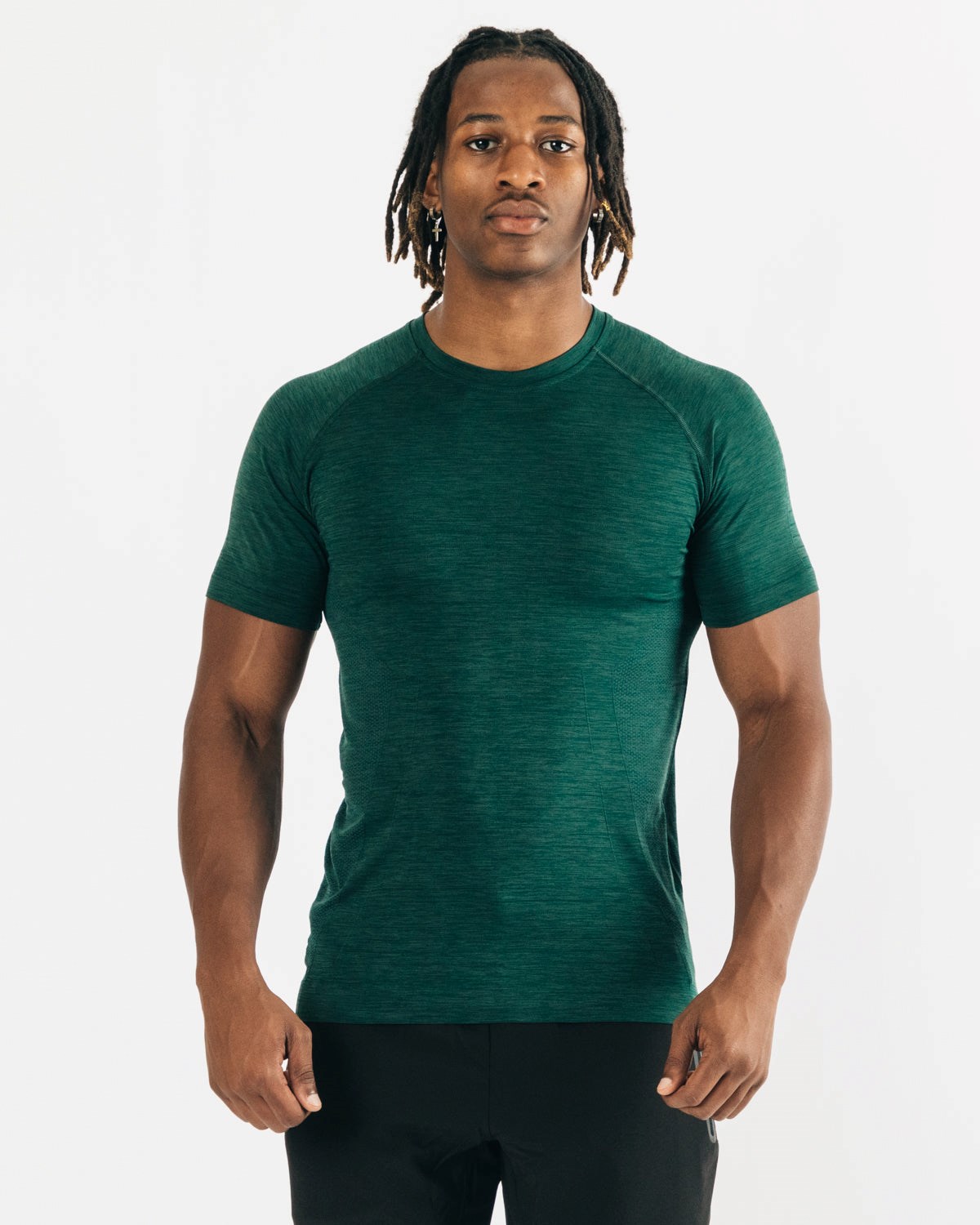 Alphalete High Performance Seamless Krótkie Sleeve Tee Darkest Pine | 54379-NQVW