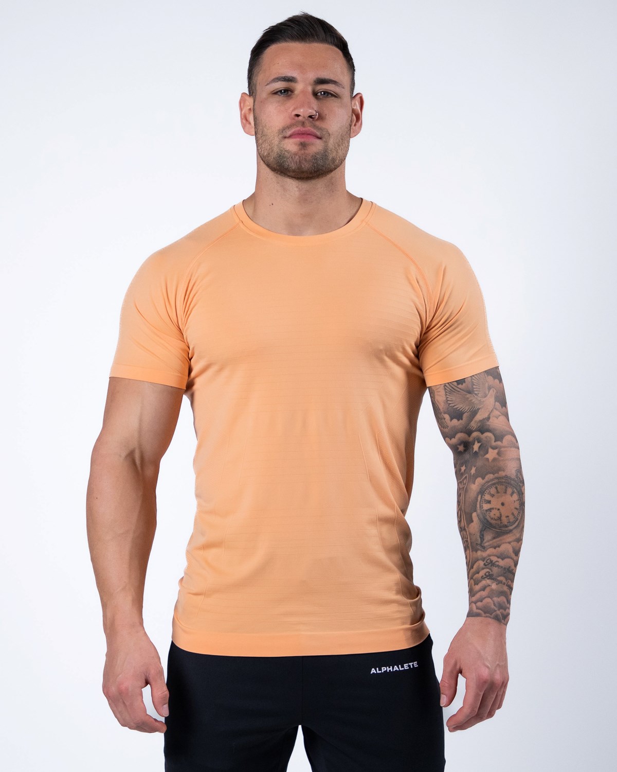 Alphalete High Performance Seamless Krótkie Sleeve Tee Koralowe | 56178-LKWI