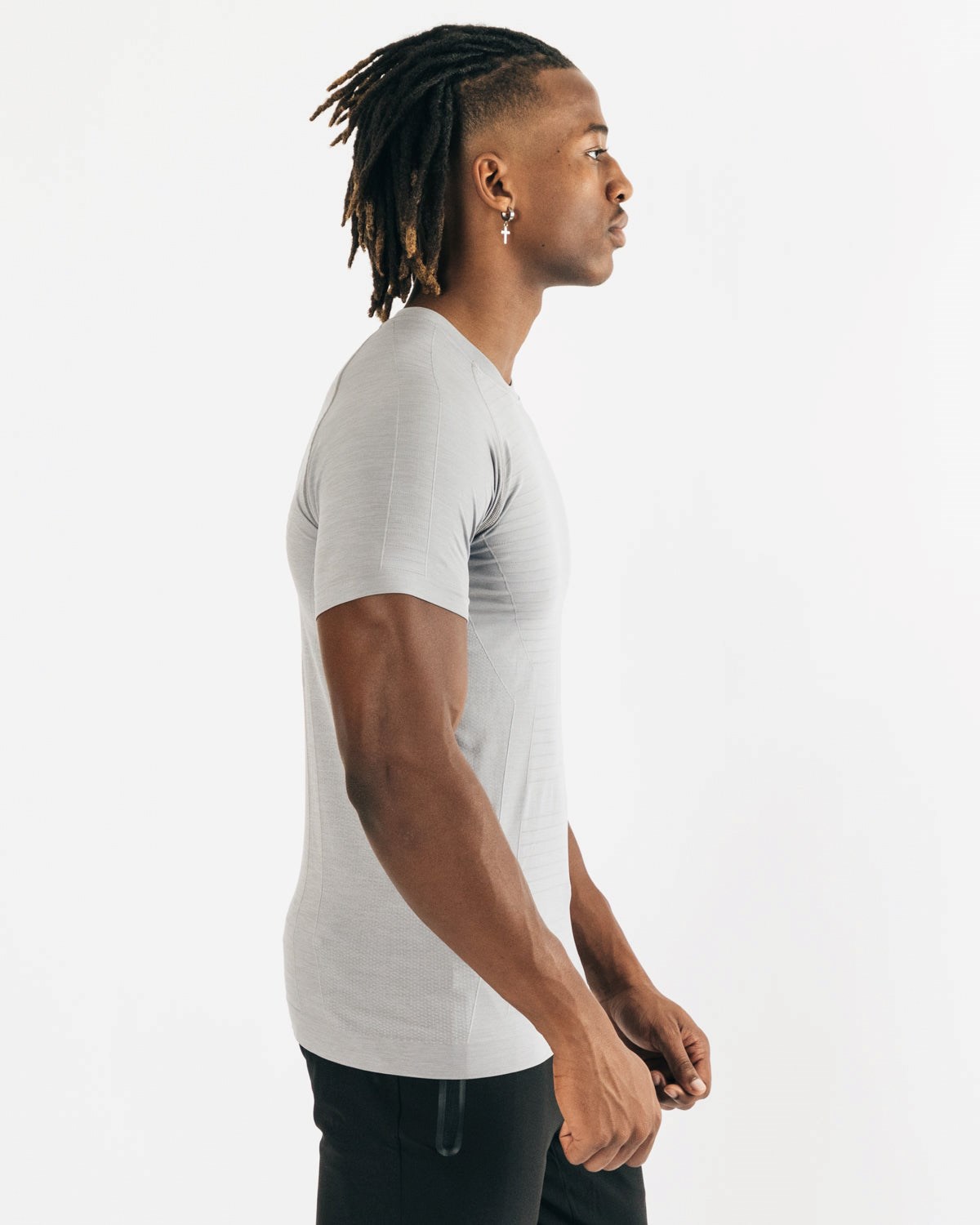 Alphalete High Performance Seamless Krótkie Sleeve Tee Szare | 83924-NOVQ