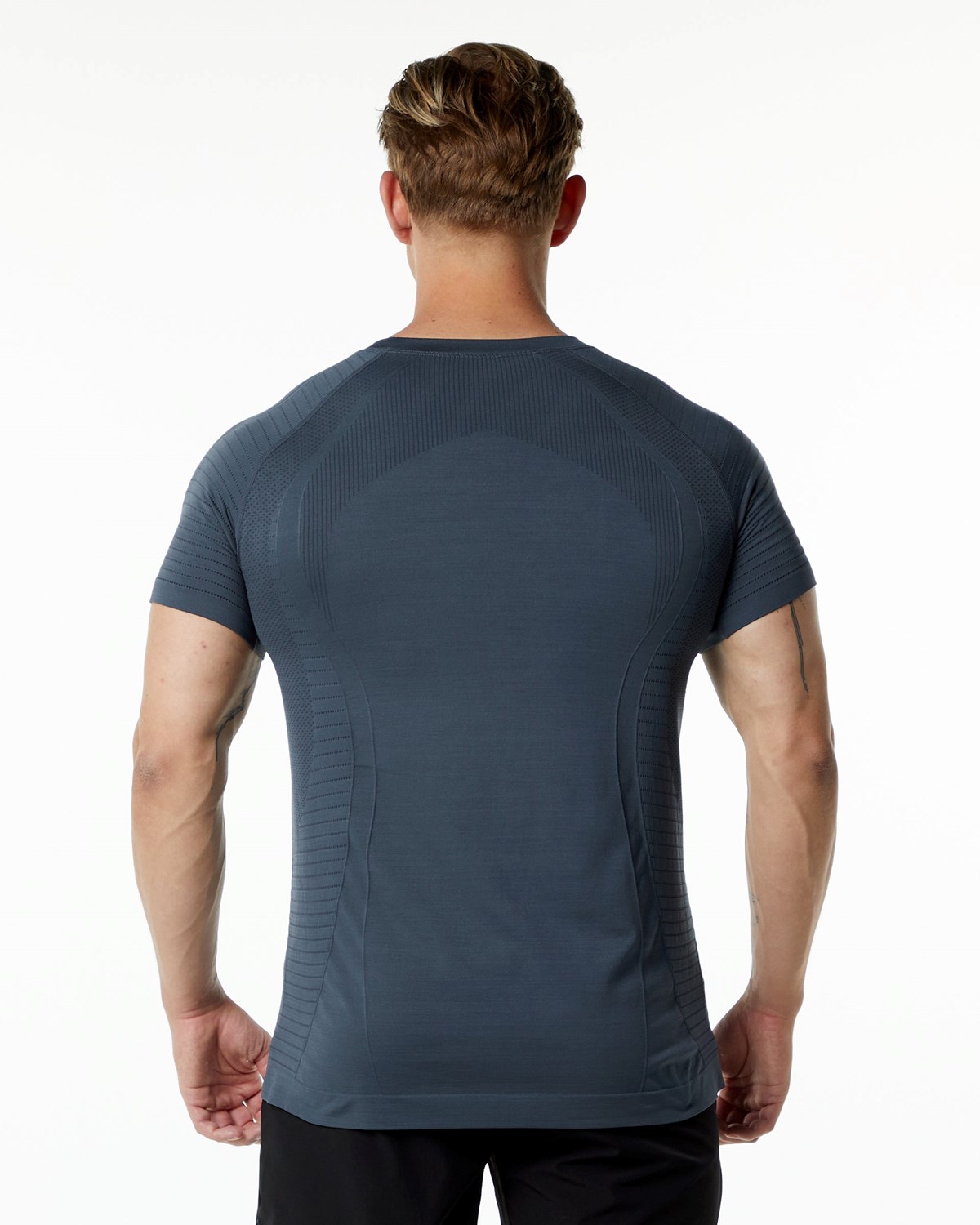 Alphalete High Performance Seamless Krótkie Sleeve Tee Carbon | 85037-KFDN