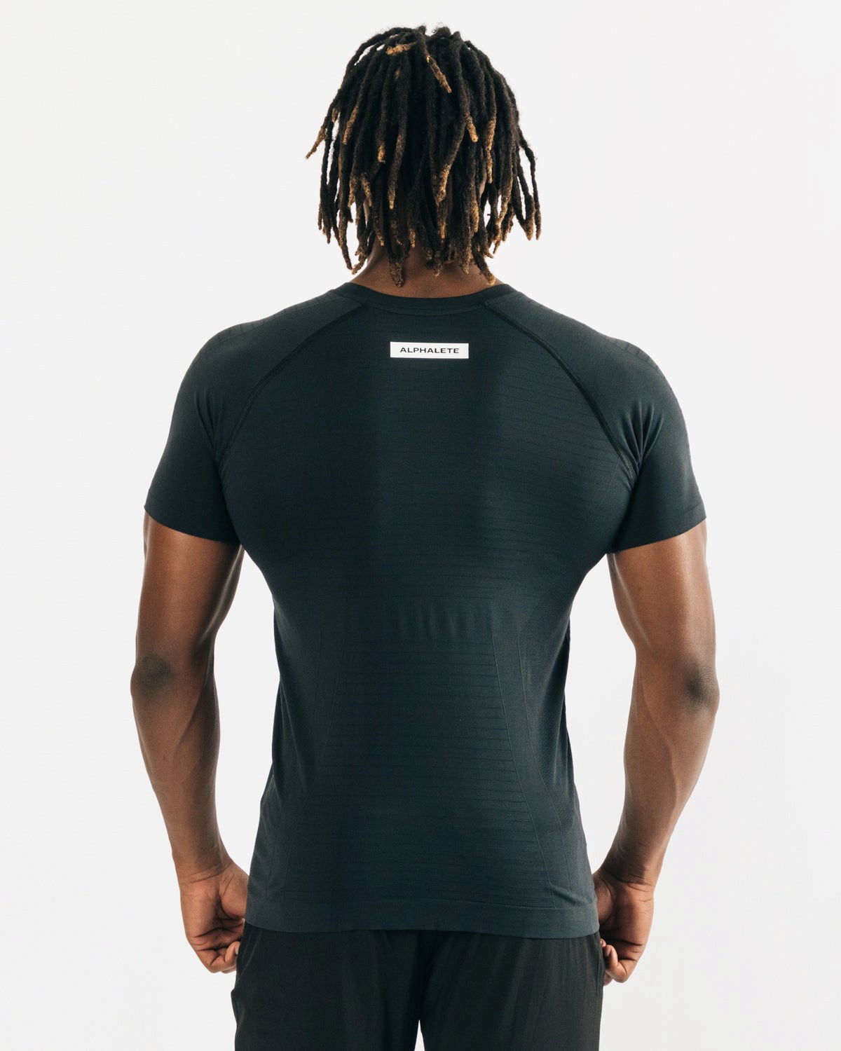 Alphalete High Performance Seamless Krótkie Sleeve Tee Czarne | 85073-BYST