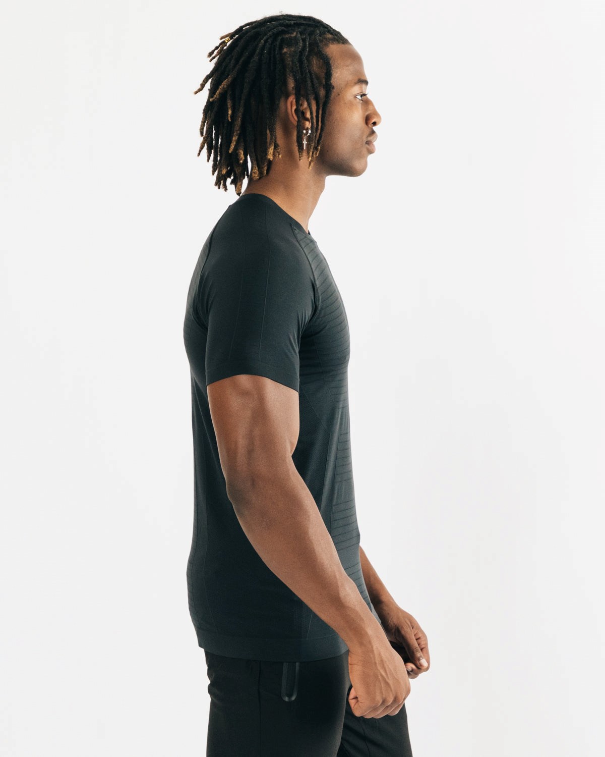 Alphalete High Performance Seamless Krótkie Sleeve Tee Czarne | 85073-BYST