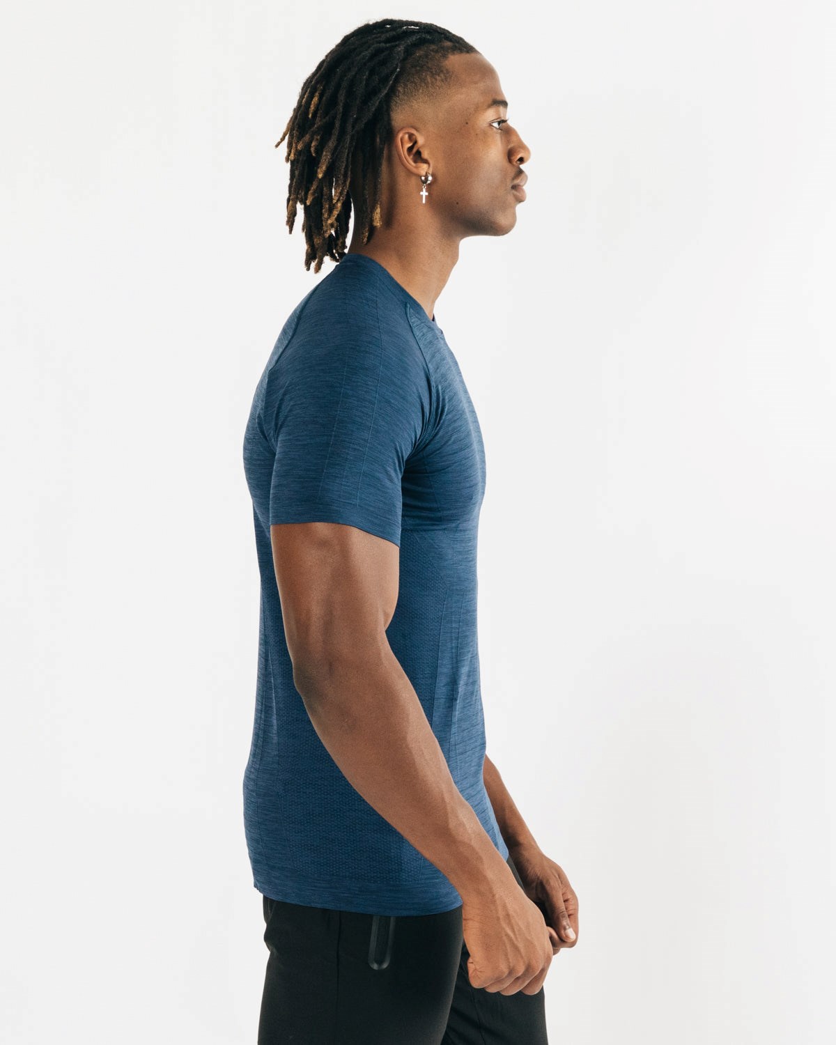 Alphalete High Performance Seamless Krótkie Sleeve Tee Granatowe | 85936-GJUA