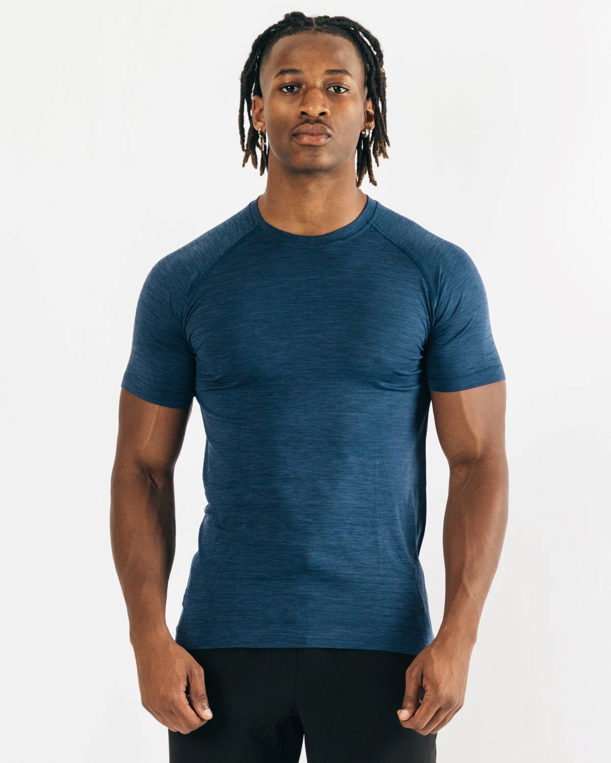 Alphalete High Performance Seamless Krótkie Sleeve Tee Granatowe | 85936-GJUA