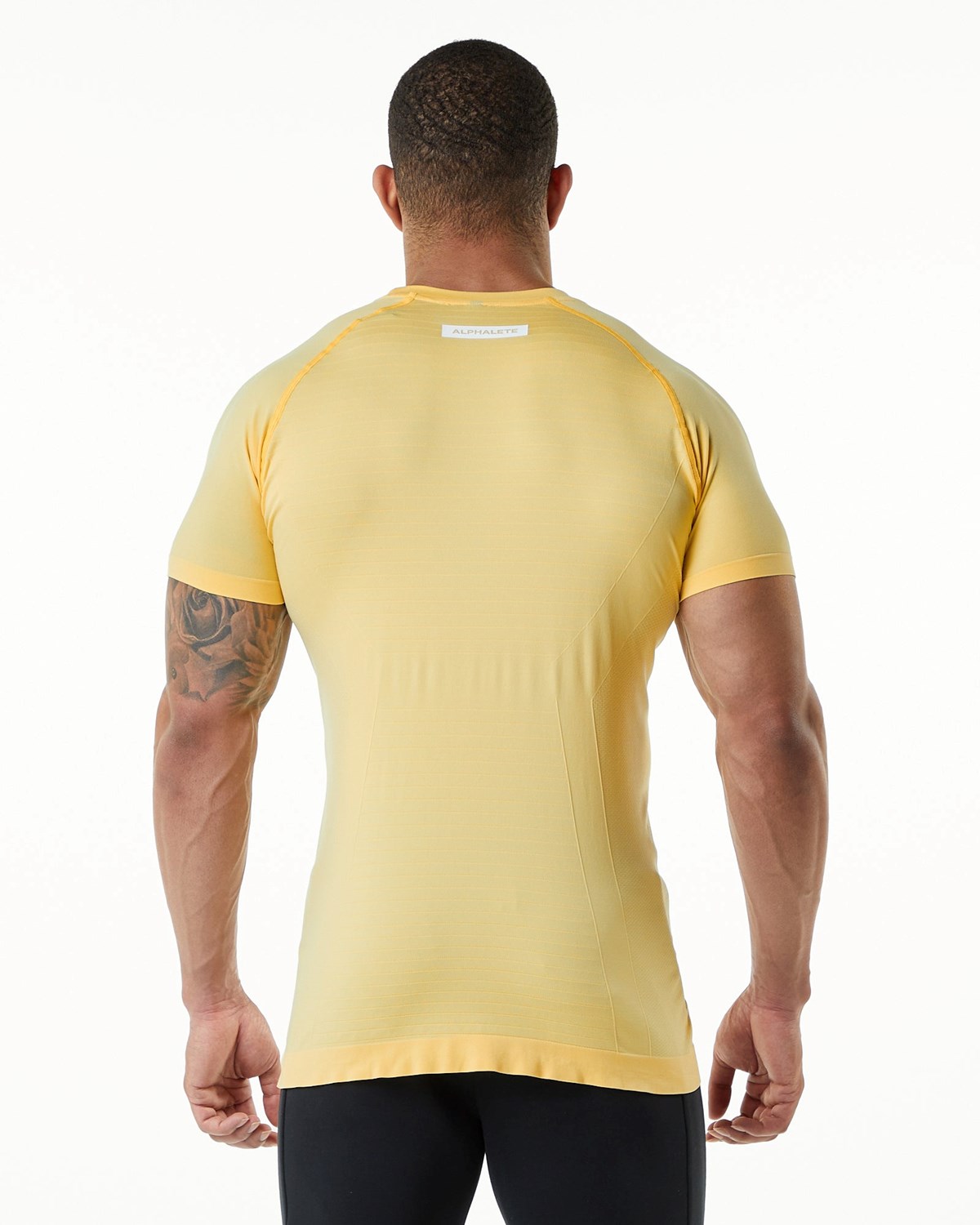 Alphalete High Performance Seamless Krótkie Sleeve Tee Faded Honey | 91672-TAUR