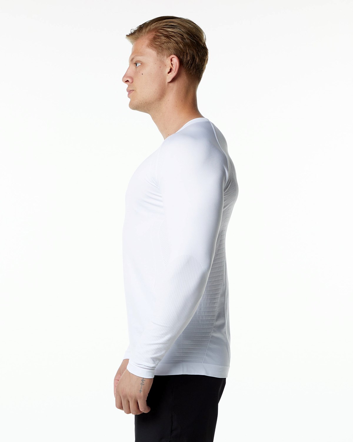 Alphalete High Performance Seamless Long Sleeve Tee Białe | 02347-LYEX