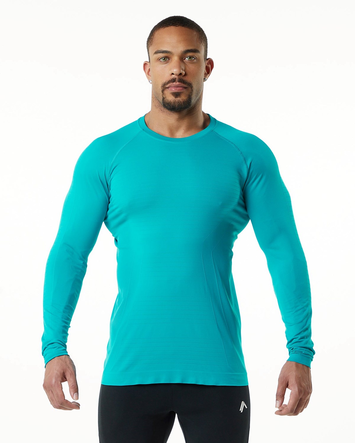 Alphalete High Performance Seamless Long Sleeve Tee Ocean | 04286-ANJO