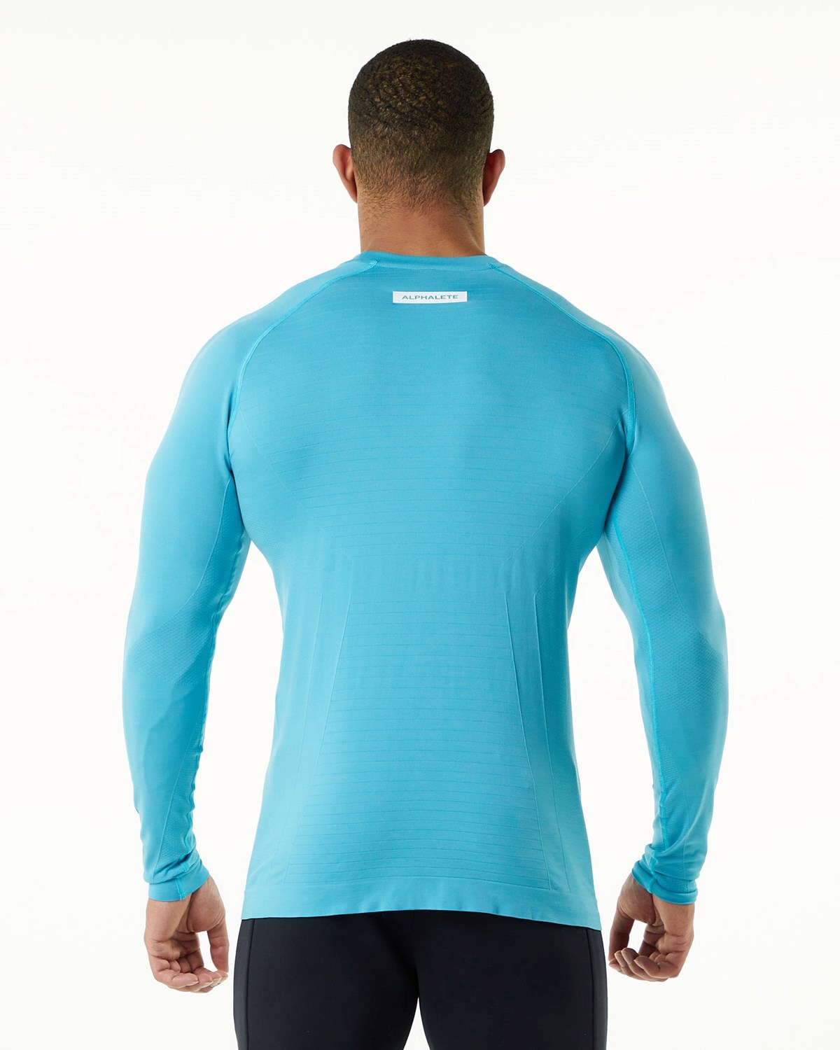 Alphalete High Performance Seamless Long Sleeve Tee Faded Ocean | 16720-XMAC