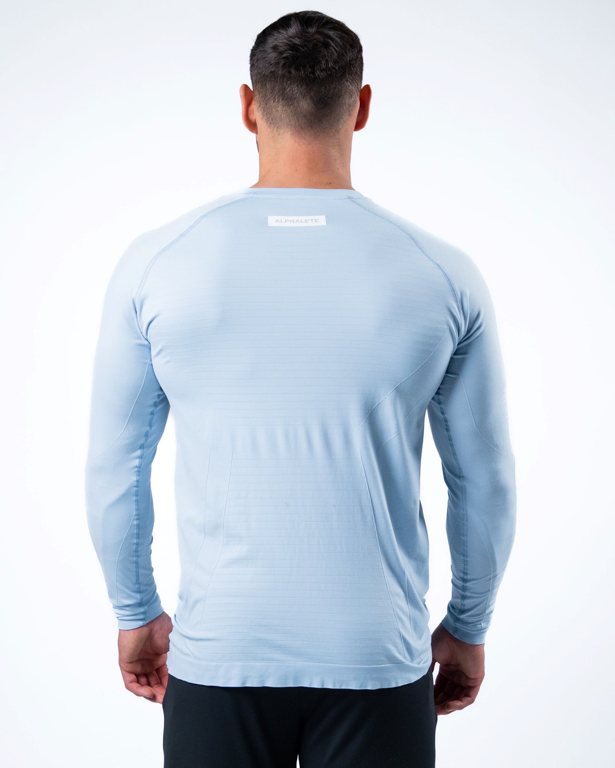 Alphalete High Performance Seamless Long Sleeve Tee Niebieskie | 43579-IVSJ