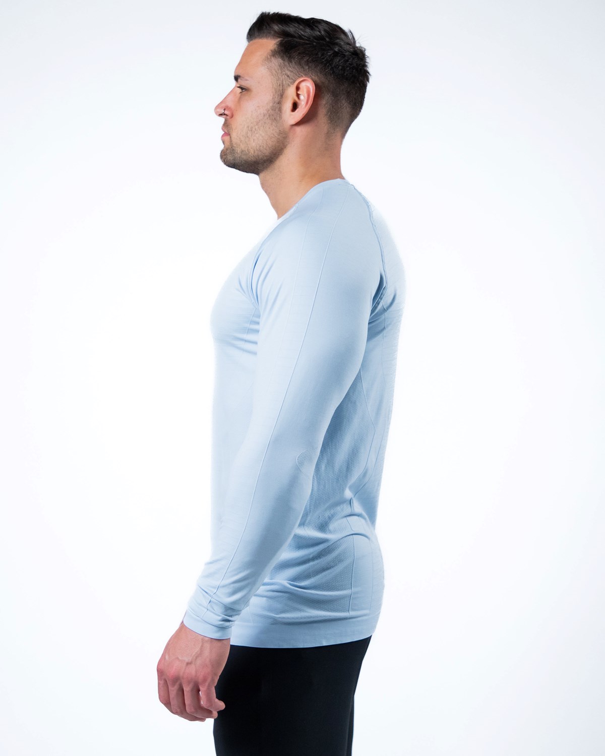 Alphalete High Performance Seamless Long Sleeve Tee Niebieskie | 43579-IVSJ