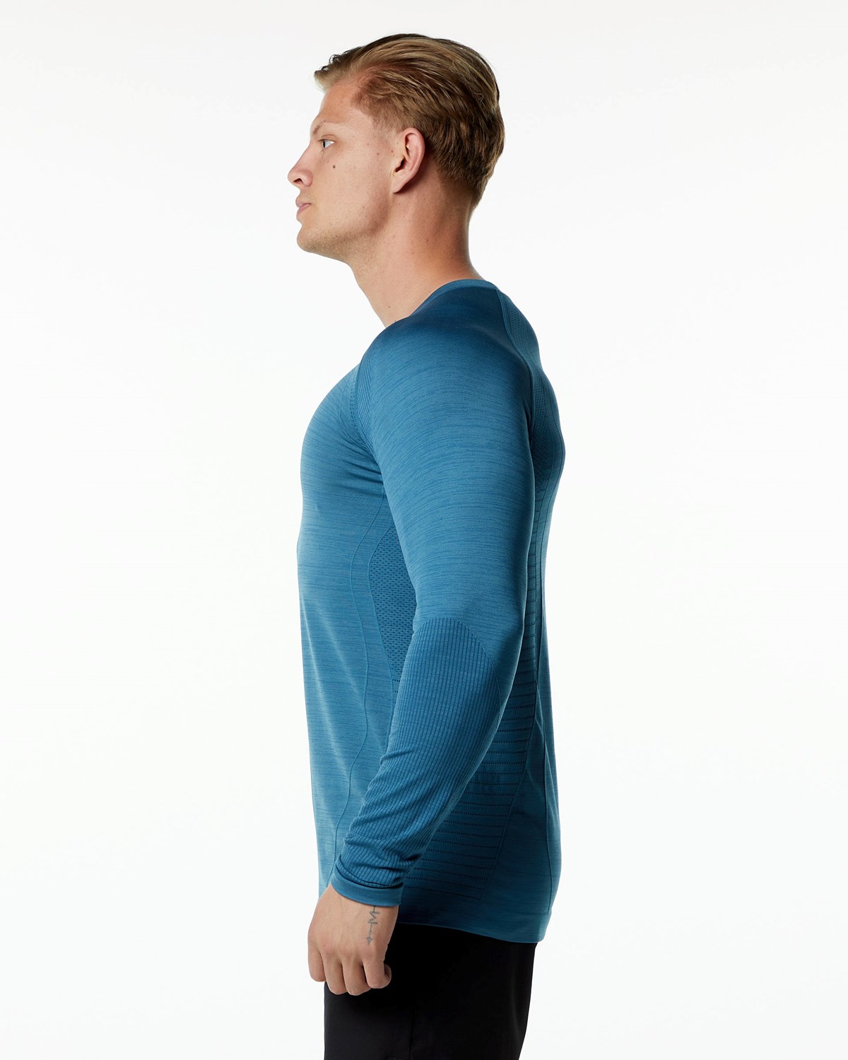 Alphalete High Performance Seamless Long Sleeve Tee Niebieskie | 57149-YVRH