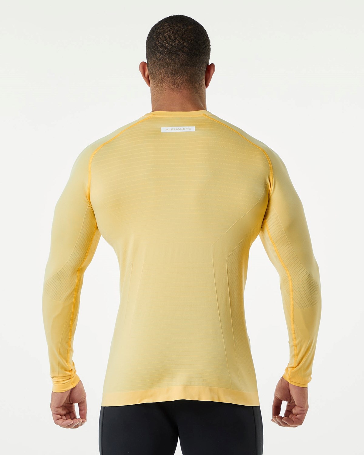 Alphalete High Performance Seamless Long Sleeve Tee Faded Honey | 64721-RLXT