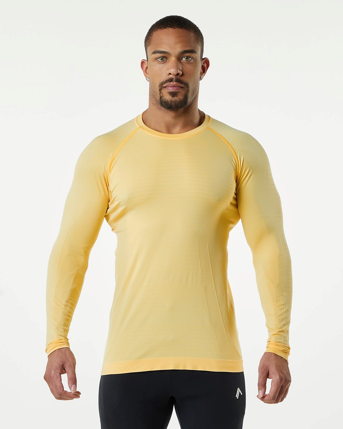 Alphalete High Performance Seamless Long Sleeve Tee Faded Honey | 64721-RLXT