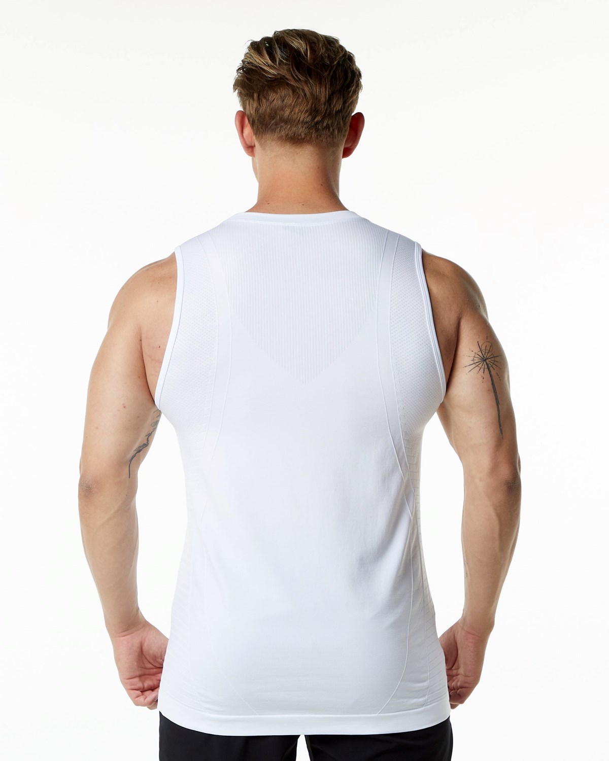 Alphalete High Performance Seamless Tank Białe | 02749-EQOU