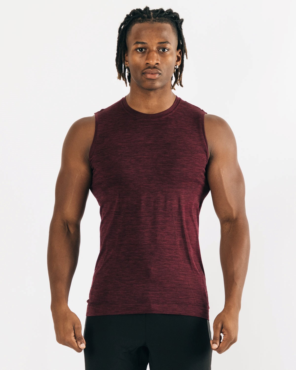 Alphalete High Performance Seamless Tank Czarne | 10523-FYMV