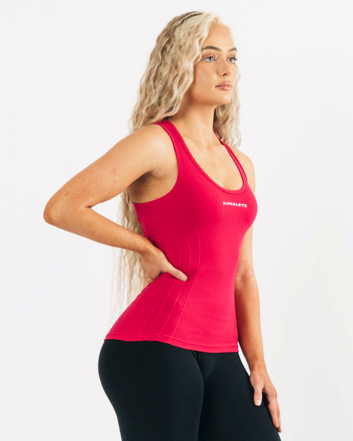 Alphalete High Performance Seamless Tank Różowe | 71905-RMST