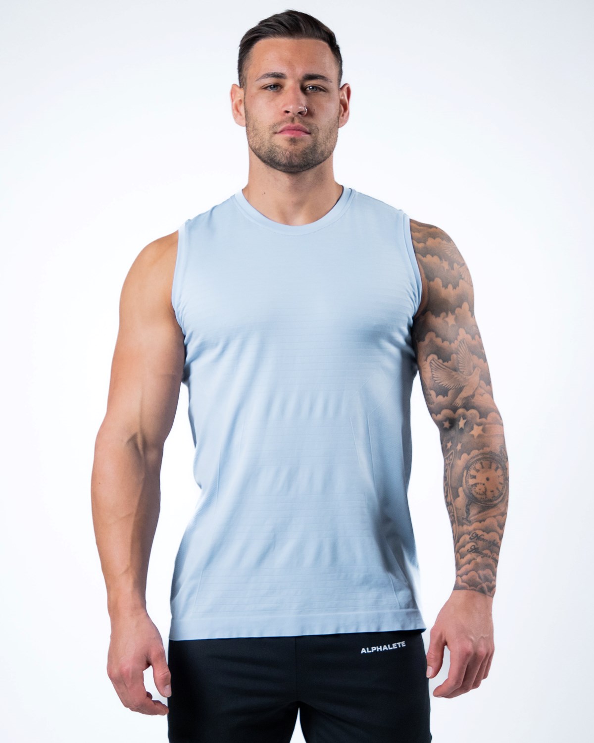 Alphalete High Performance Seamless Tank Niebieskie | 74362-OSRT